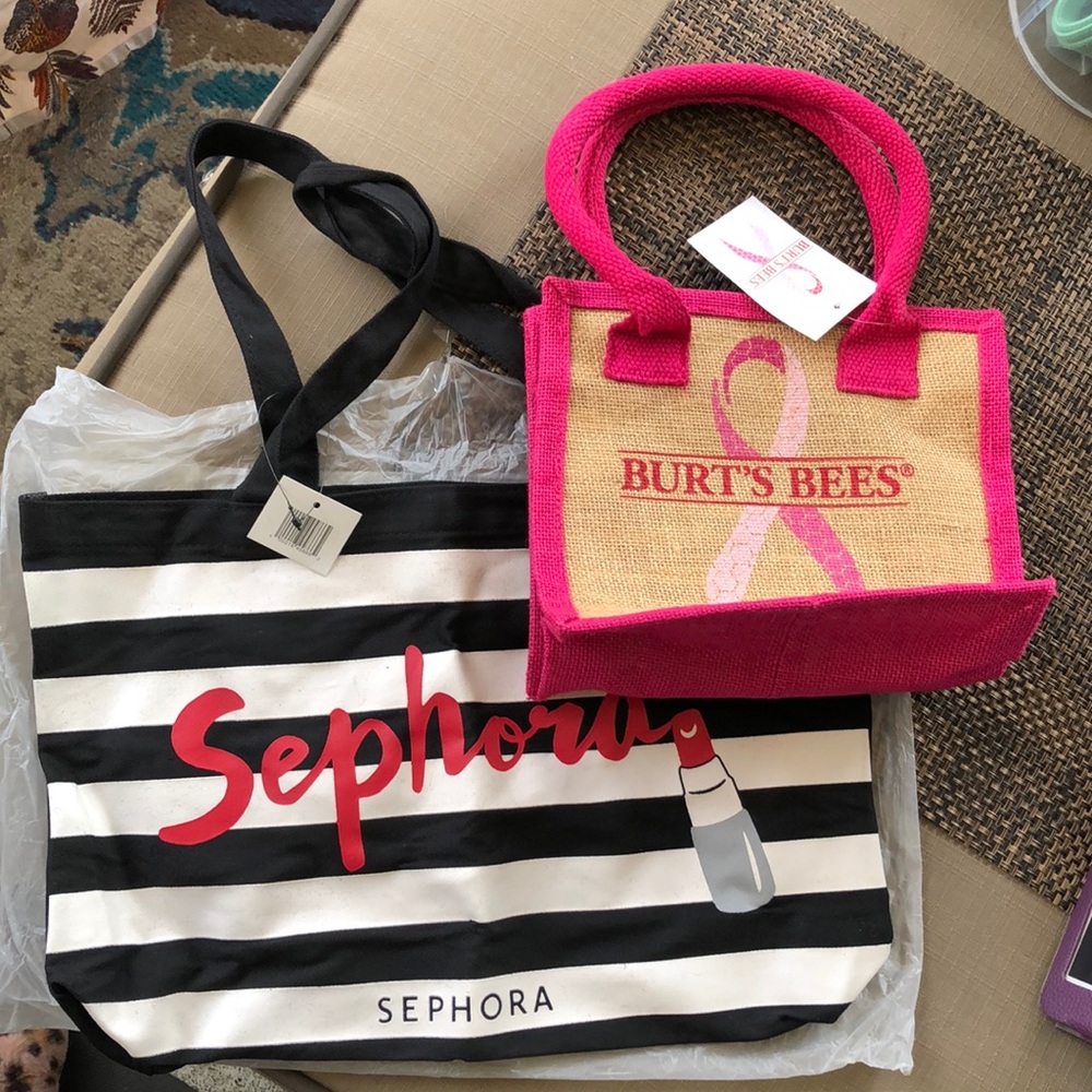 Sephora and burt bees set of 2 bags NWT